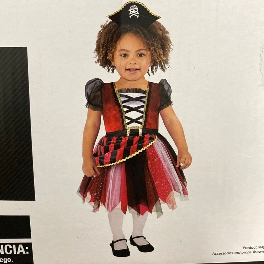 Baby Girls Pirate Costume 6-12 Months Dress Hat Halloween 2-Piece Set